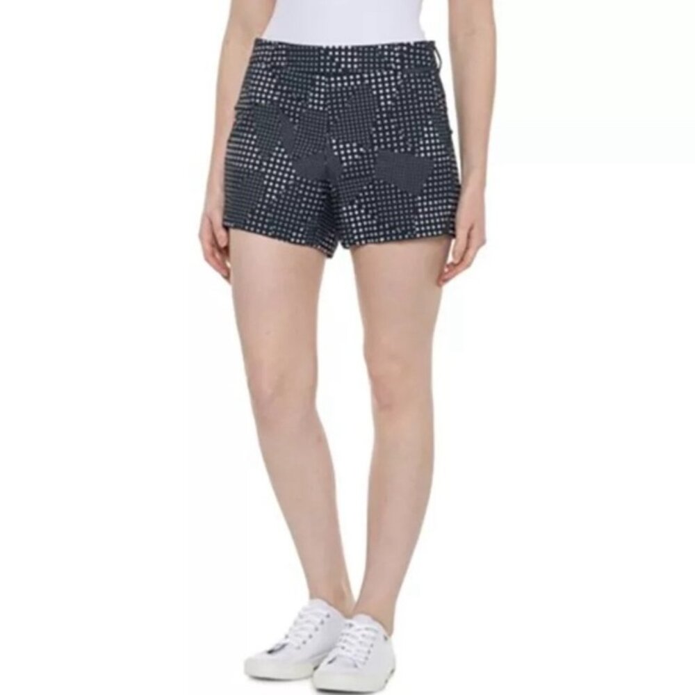 SPANX Black and White Dotted Bermuda Shorts